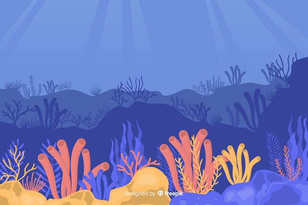 Fondo coral dibujado a mano
