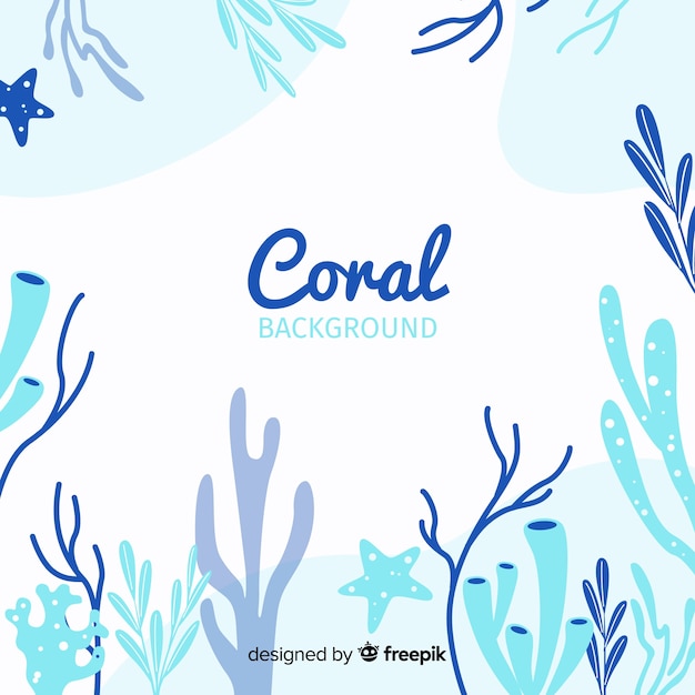 Vector gratuito fondo coral dibujado a mano