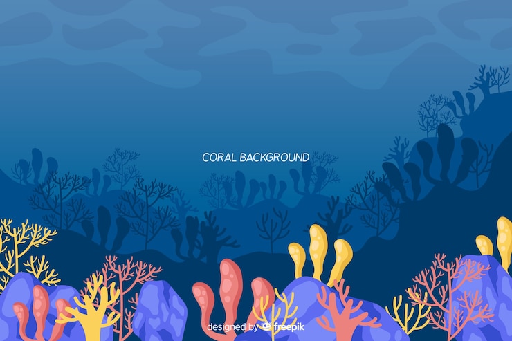 Vector gratuito fondo de corales en diseño plano