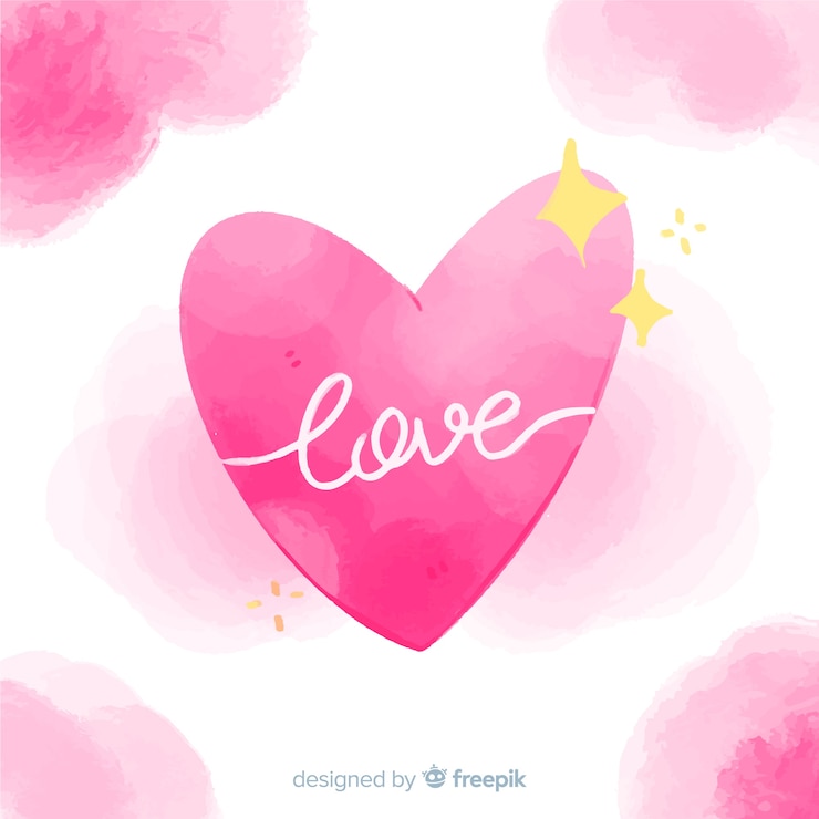 Vector gratuito fondo corazón acuarela