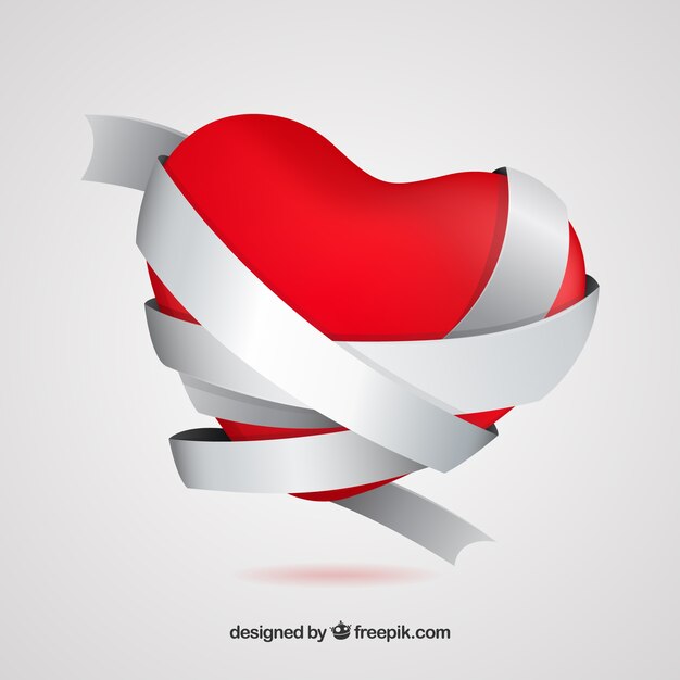 Fondo de corazón aislado y degradado