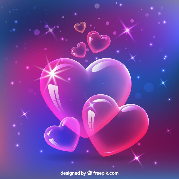 Fondo de corazón aislado y degradado