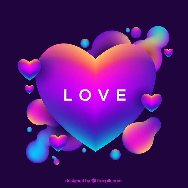 Fondo de corazón aislado y degradado