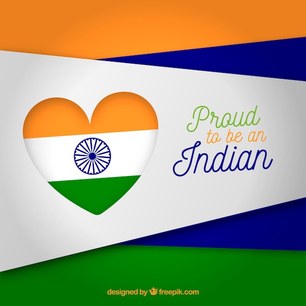 Vector gratuito fondo de corazón de bandera india