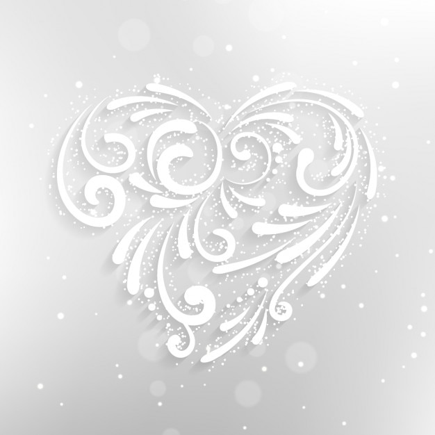 Vector gratuito fondo de corazón blanco ornamental