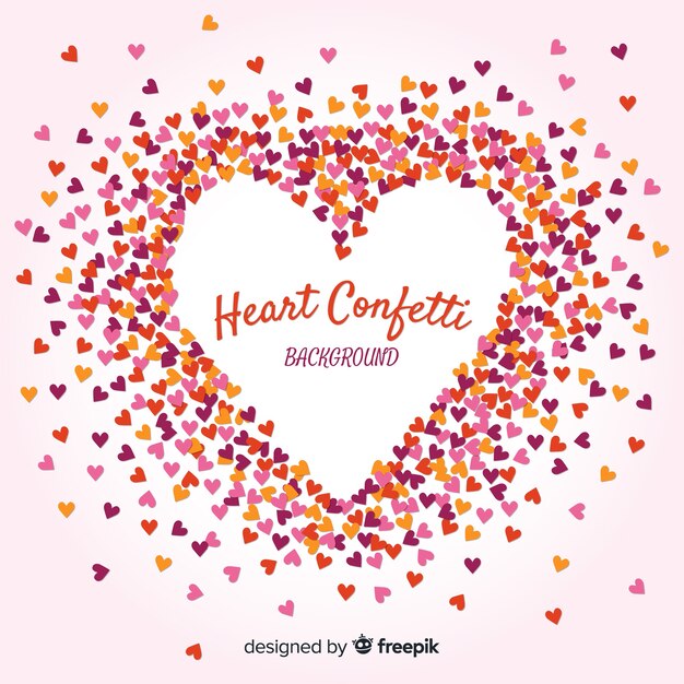 Fondo corazón confeti