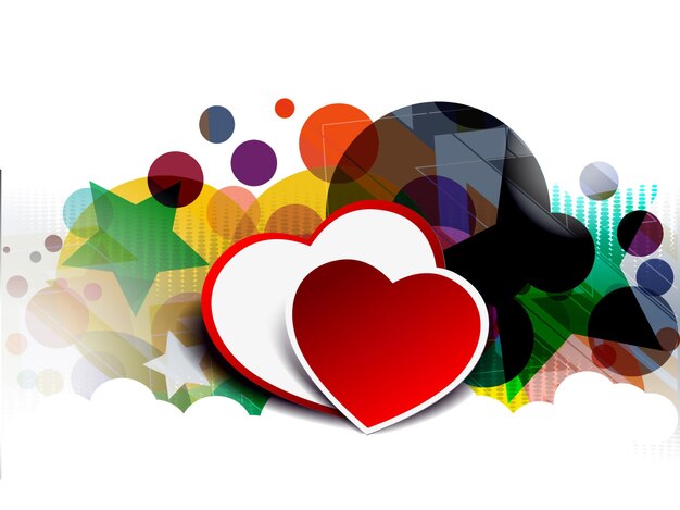 Fondo del corazón del día de San Valentín, ilustración vectorial.