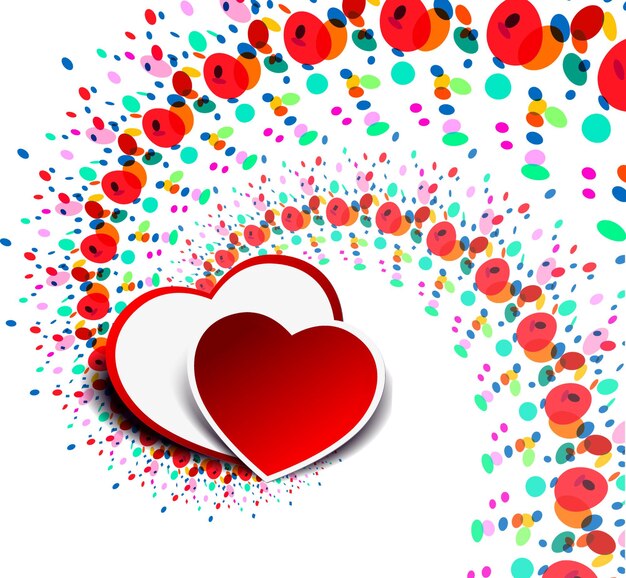 Fondo del corazón del día de San Valentín, ilustración vectorial.