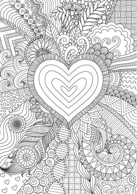 Fondo de corazón dibujado a mano