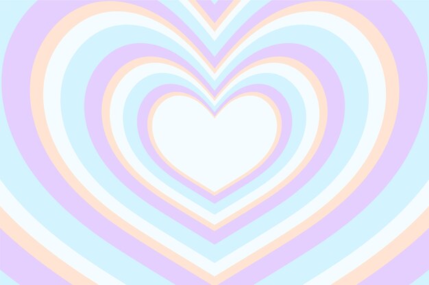 Fondo de corazón de flores silvestres de diseño plano