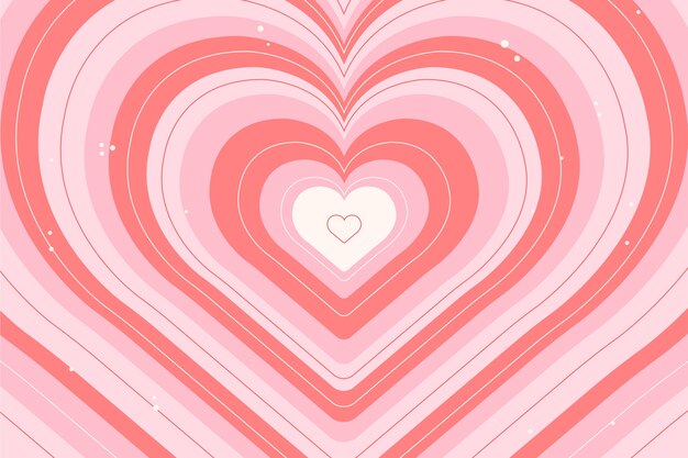 Fondo de corazón de flores silvestres de diseño plano