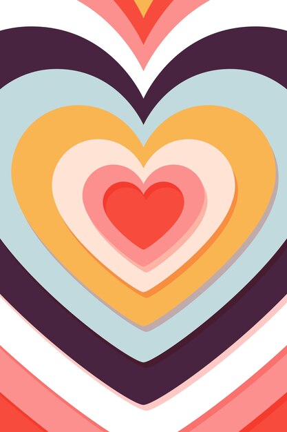 Fondo de corazón de flores silvestres de diseño plano