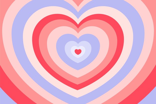 Fondo de corazón de flores silvestres de diseño plano
