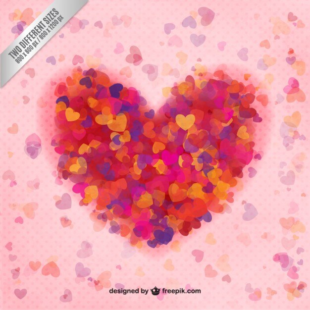 Vector gratuito fondo de corazón hecho de corazones coloridos