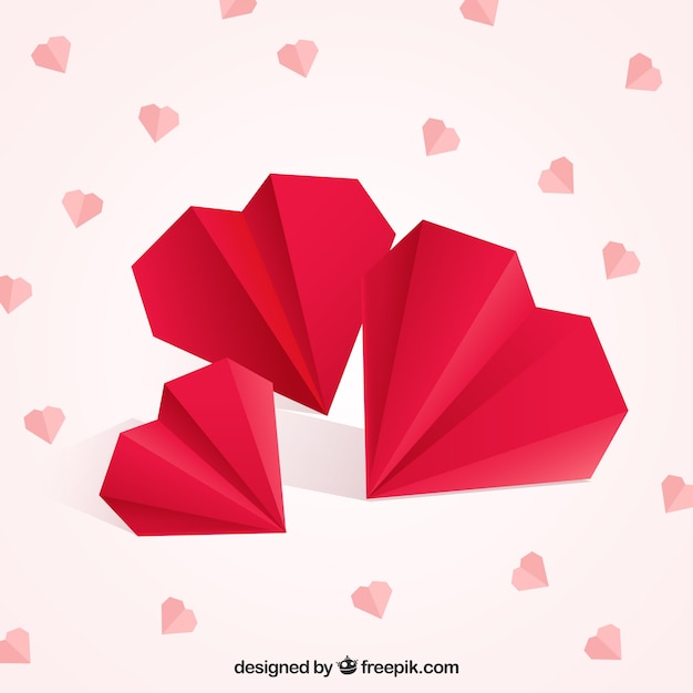 Fondo de corazón de papel aislado