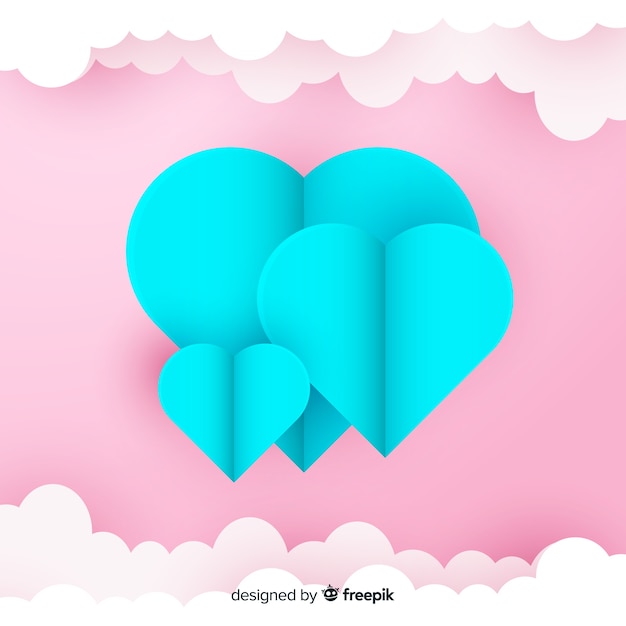 Vector gratuito fondo de corazón de papel