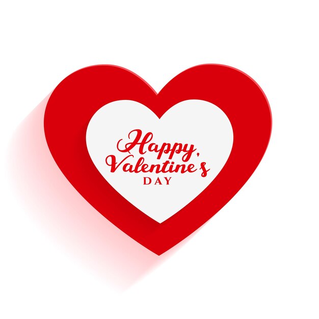 Fondo de corazón de san valentín rojo estilo plano