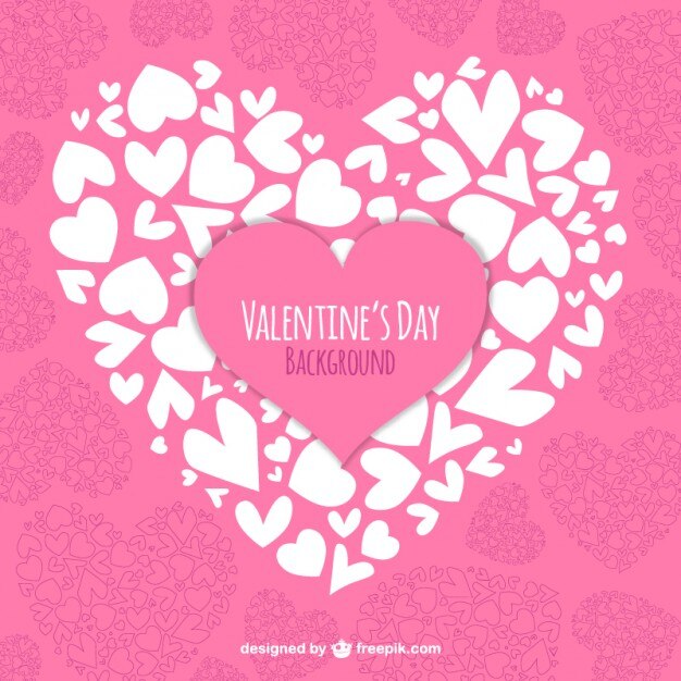 Fondo de corazón de Valentín hecho de corazones blancos