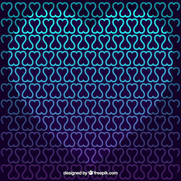 Fondo de corazones abstractos en tonos azules