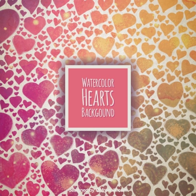 Vector gratuito fondo de corazones de acuarela