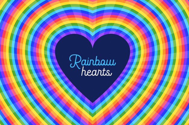 Fondo de corazones de arco iris colorido