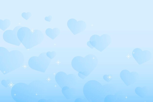 Fondo de corazones azul brillo abstracto