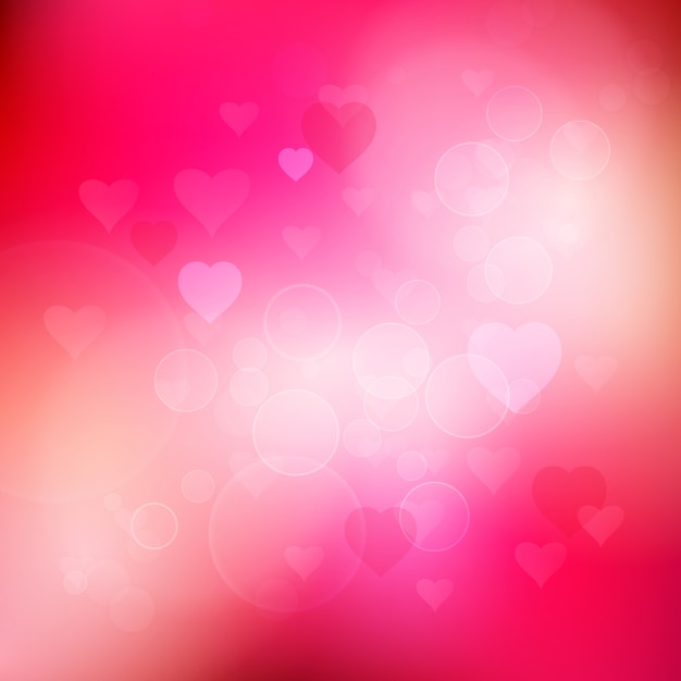 Vector gratuito fondo de corazones bokeh