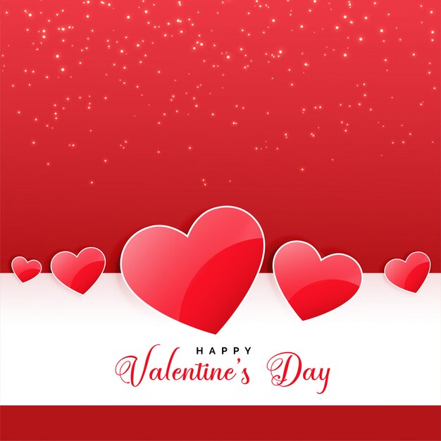 Fondo de corazones brillantes para el hermoso día de San Valentín