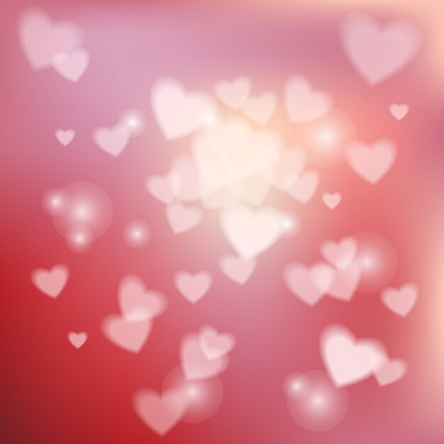 Fondo con corazones brillantes