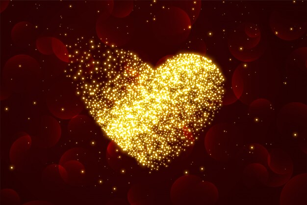 Fondo de corazones de partículas brillantes para el día de San Valentín