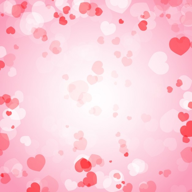 Fondo con corazones translúcidos