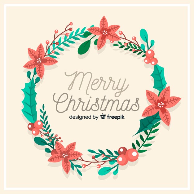 Fondo corona navidad floral