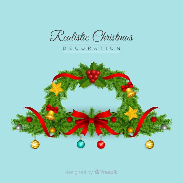 Fondo corona navidad realista