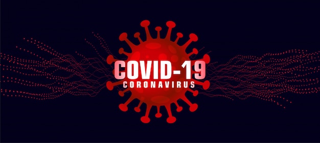 Fondo de coronavirus covid-19 con virus rojo microscópico