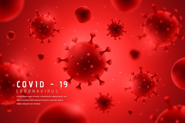 Fondo de coronavirus rojo monocromático
