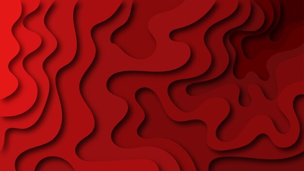 Fondo de corte de papel rojo abstracto