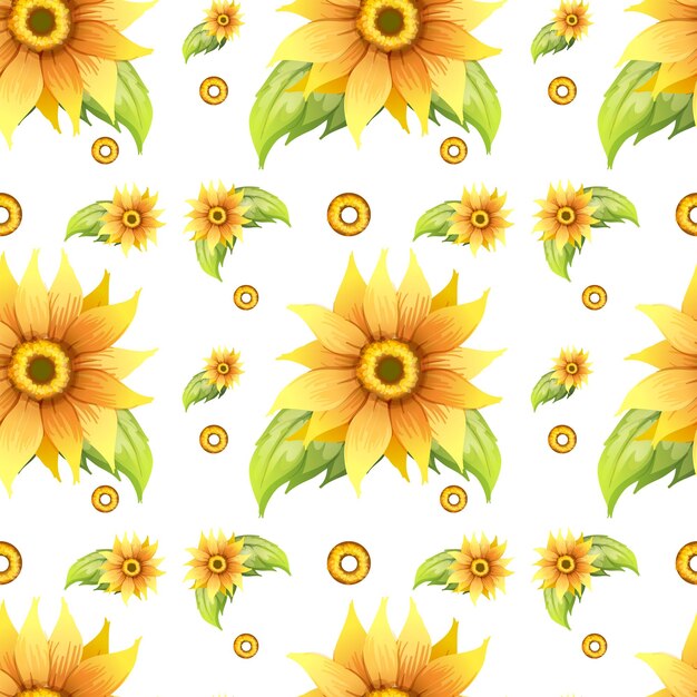 Fondo sin costuras con flores amarillas