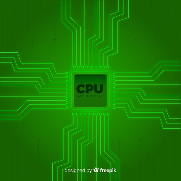 Fondo de cpu moderno en color verde