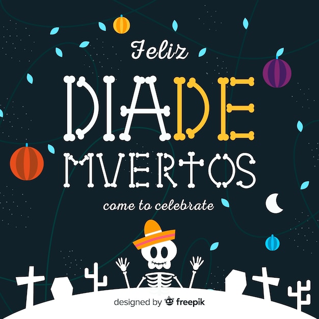 Fondo de cráneo del día de muertos