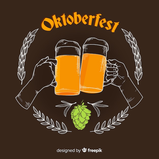 Vector gratuito fondo creative dibujado a mano del oktoberfest