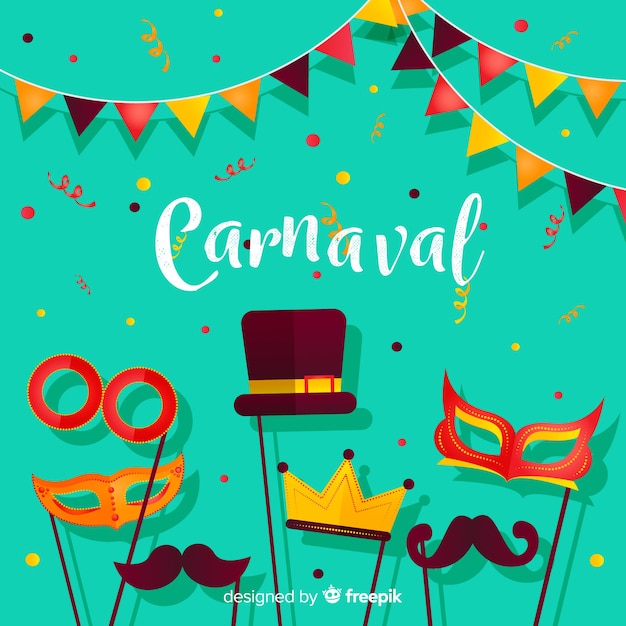 Fondo creativo de carnaval en estilo flat