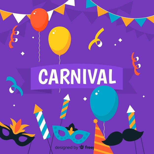 Fondo creativo de carnaval en estilo flat