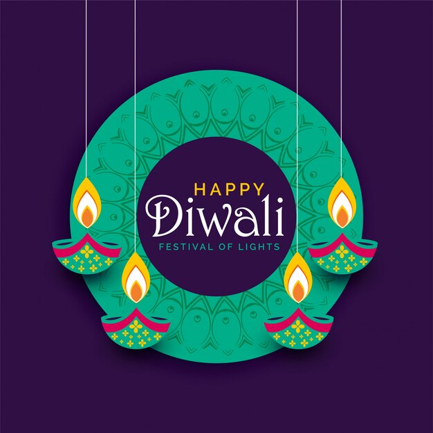 Fondo creativo del diseño del cartel del festival de Diwali