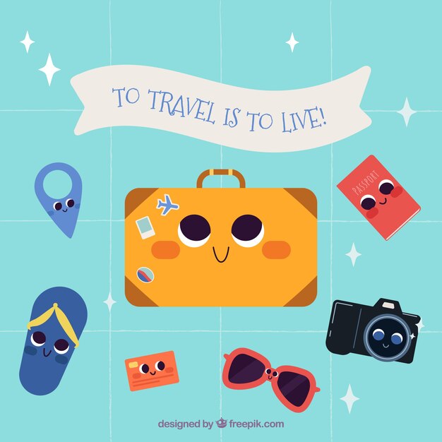 Fondo creativo de elementos de vacaciones
