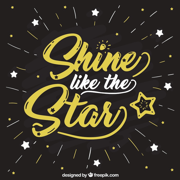 Vector gratuito fondo creativo de estrellas con lettering