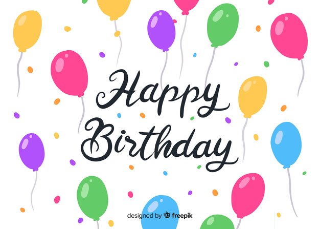 Fondo creativo feliz cumpleaños letras