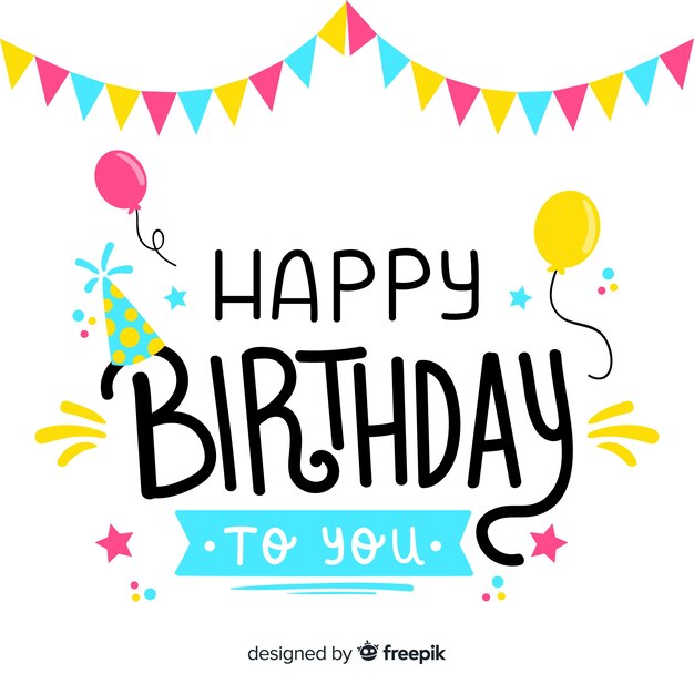 Fondo creativo feliz cumpleaños letras