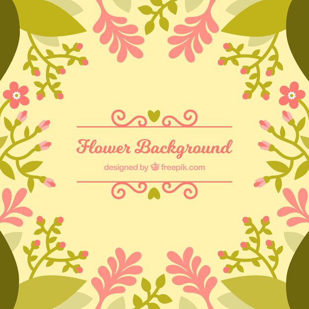 Fondo creativo flat floral