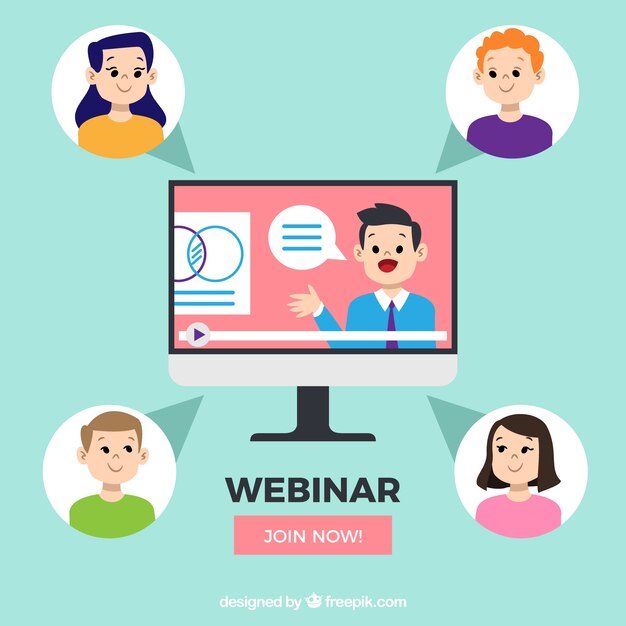 Fondo creativo flat de webinar
