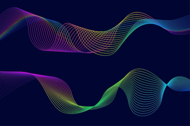Fondo creativo fluido abstracto con ondas lineales dinámicas